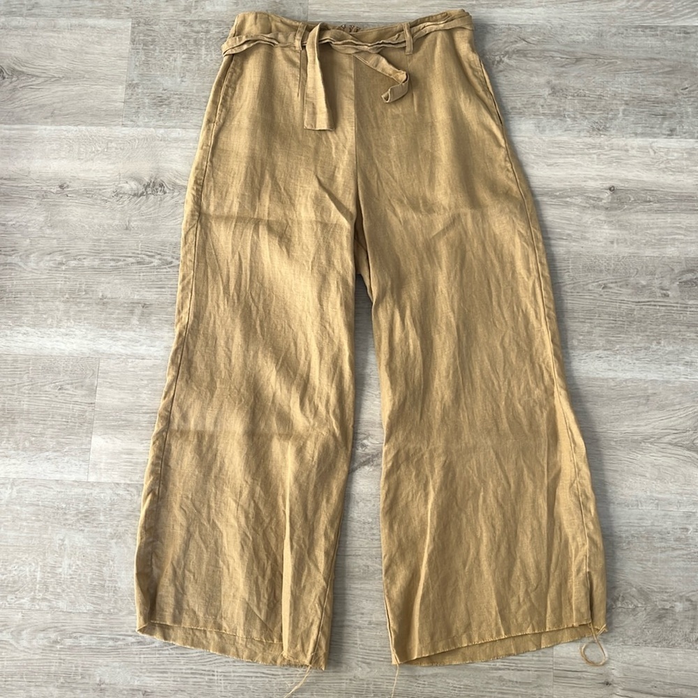 Faithfull The Brand Messina Pants 100% Linen Wide Leg Trousers Women’s M / USA 6 - Picture 2 of 13